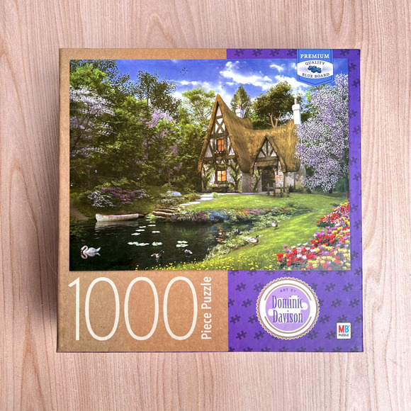 Spring Lake Cottage Dominic Davison 1000 pc Jigsaw Puzzle 20" X 27" NEW SEALED - Picture 1 of 8